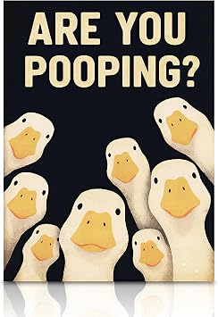 Huipalon Silly Goose Bathroom Wall Art Humorous Bathroom Pictures Fun Toilet Wall Art Silly Goose Canvas Poster Core 40 30 Funny Bathroom Toilet Wall Decor, No Frame
