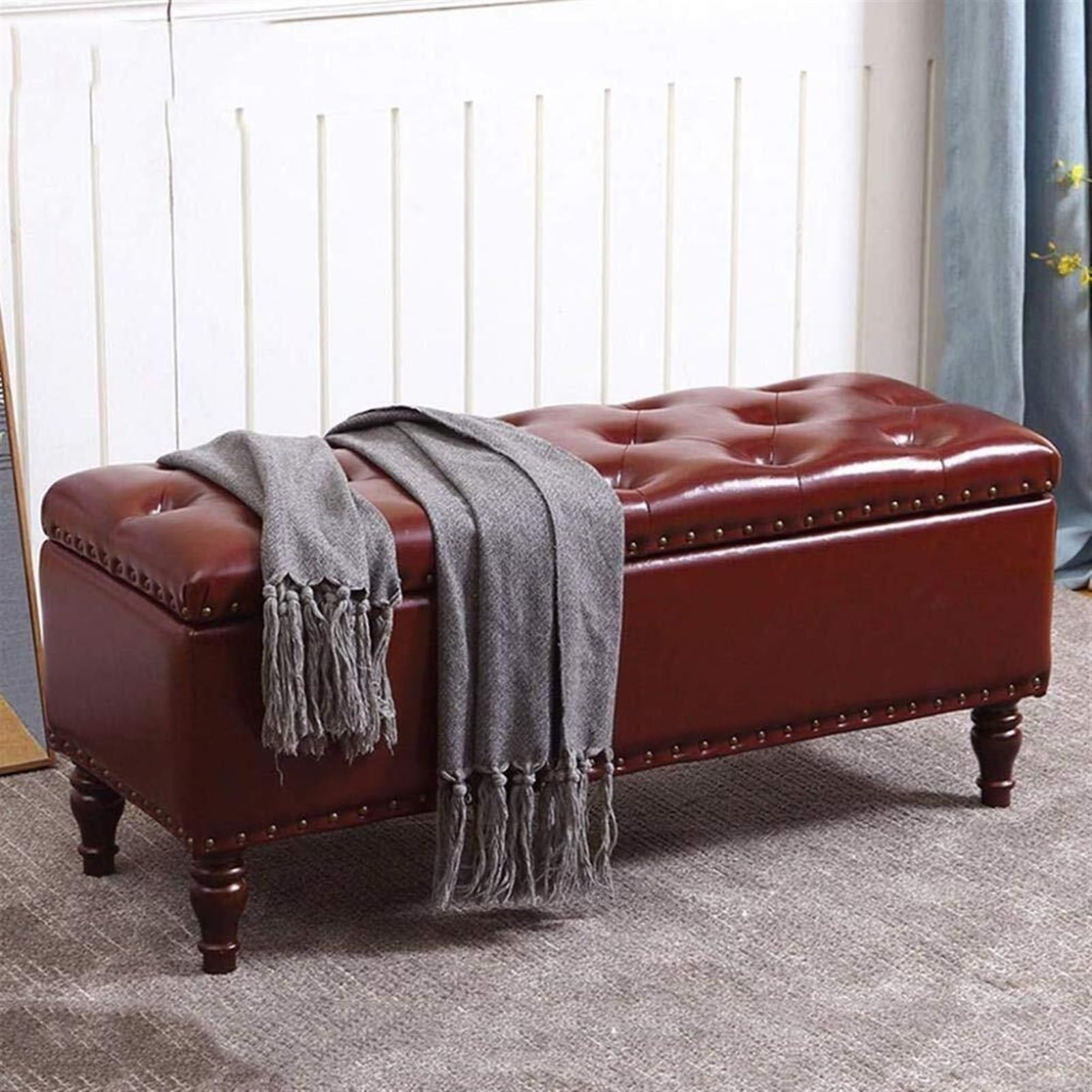 Banc à chaussures rembourré pour une entrée et salon accueillant