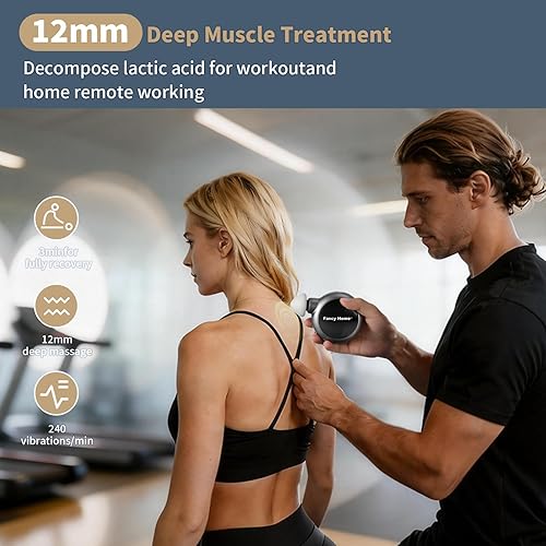 Miniatura 5 de Fancy Home® Mini Massage Gun - Small Titan | Palm-Sized Deep Tissue Massager Gun, Unique Circular Pocket Muscle Massage Gun, Cordless Powerful 3200