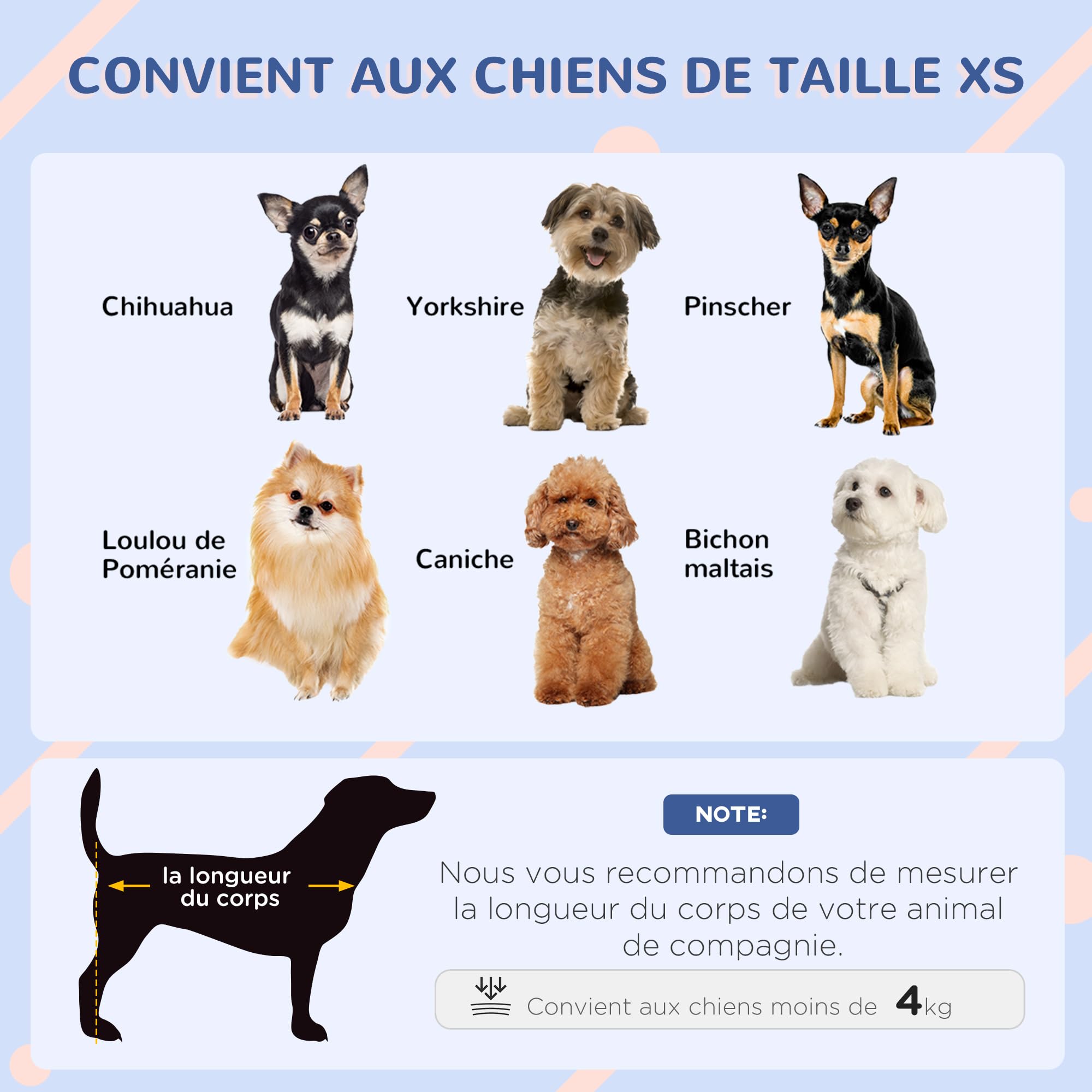 PawHut Niche pour Chien extérieure abri pour Chiots en Plastique Maison pour Chiens avec bouches d'aération résistante à l'eau dim. 60L x 42l x 40H cm Bleu et Blanc
