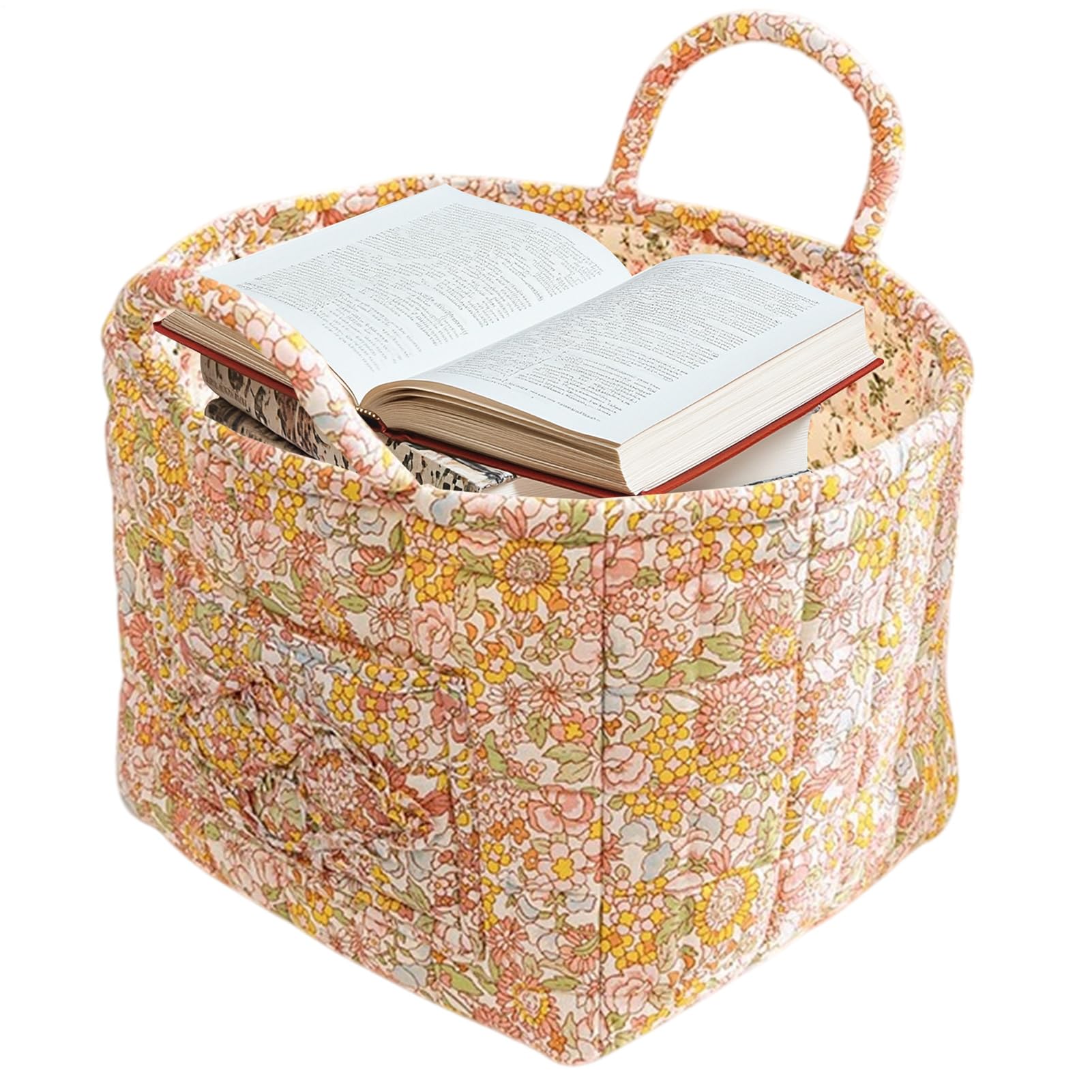 Panier de rangement en tissu pliable et portable avec poignée