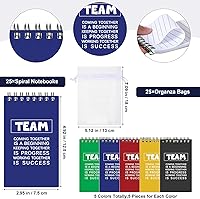 Vista 2 de Roowest 75 piezas de agradecimiento a los empleados, cuadernos motivacionales a granel, llaveros inspiradores con bolsas de organza, regalo