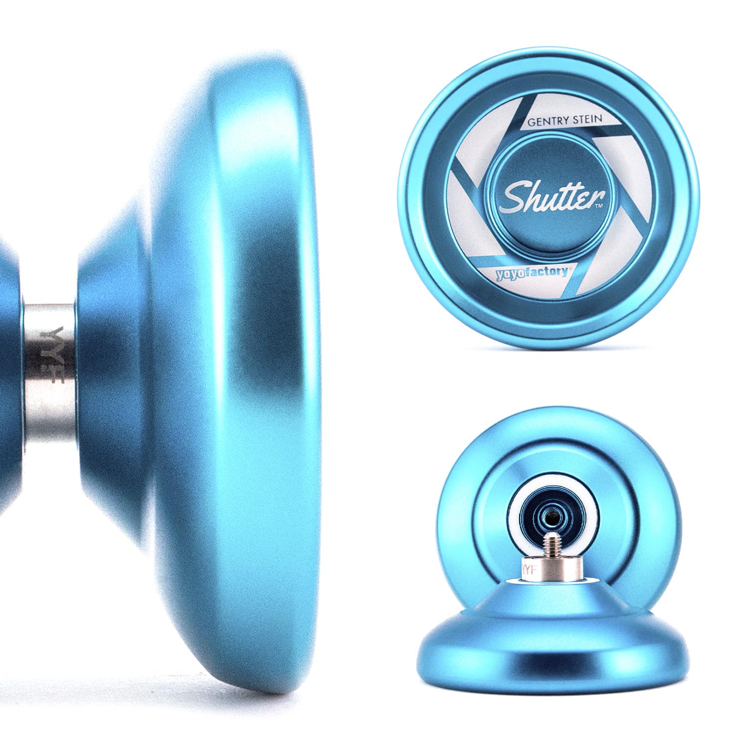YoyoFactory Shutter Yoyo - Azul (Yo-Yo del Campeón del Mundo, Cuerda e Instrucciones Incluidas)