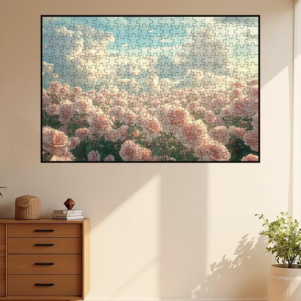 Puzzle 1500 elementów różowych, puzzle 1500 elementów chmura dla dorosłych, drewniane puzzle dla dorosłych, gry edukacyjne, puzzle z wykwintnym pudełkiem do pakowania prezentów dla kobiet, obraz do