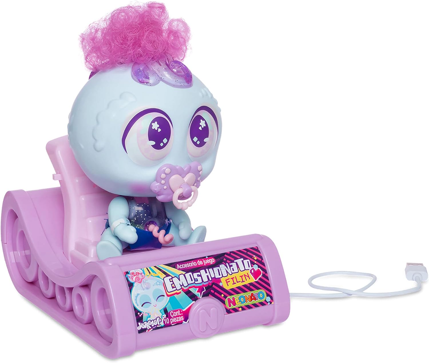 Nerlie Cute Emoshionato Neonate NEOEMOSHION HAPPI PHILLIN Baby Blue Doll with Sledge