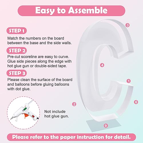 Miniatura 4 de Xiomot Marco de globos de marquesina de 4 pies con diseño de mosaico iluminado letra grande de espuma precortada letra O para cumpleaños boda baby