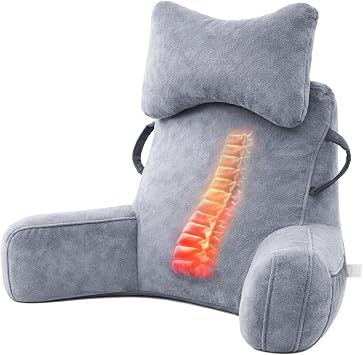 Reading Pillow, Cuddle Cushion with Detachable Neck Roll & Higher Support Arm, Backrest Support Pillow Lumbar Cushion Sofa Back Chair Bed Rest for Reading Relaxing Watching TV 60-105 x88x40cm