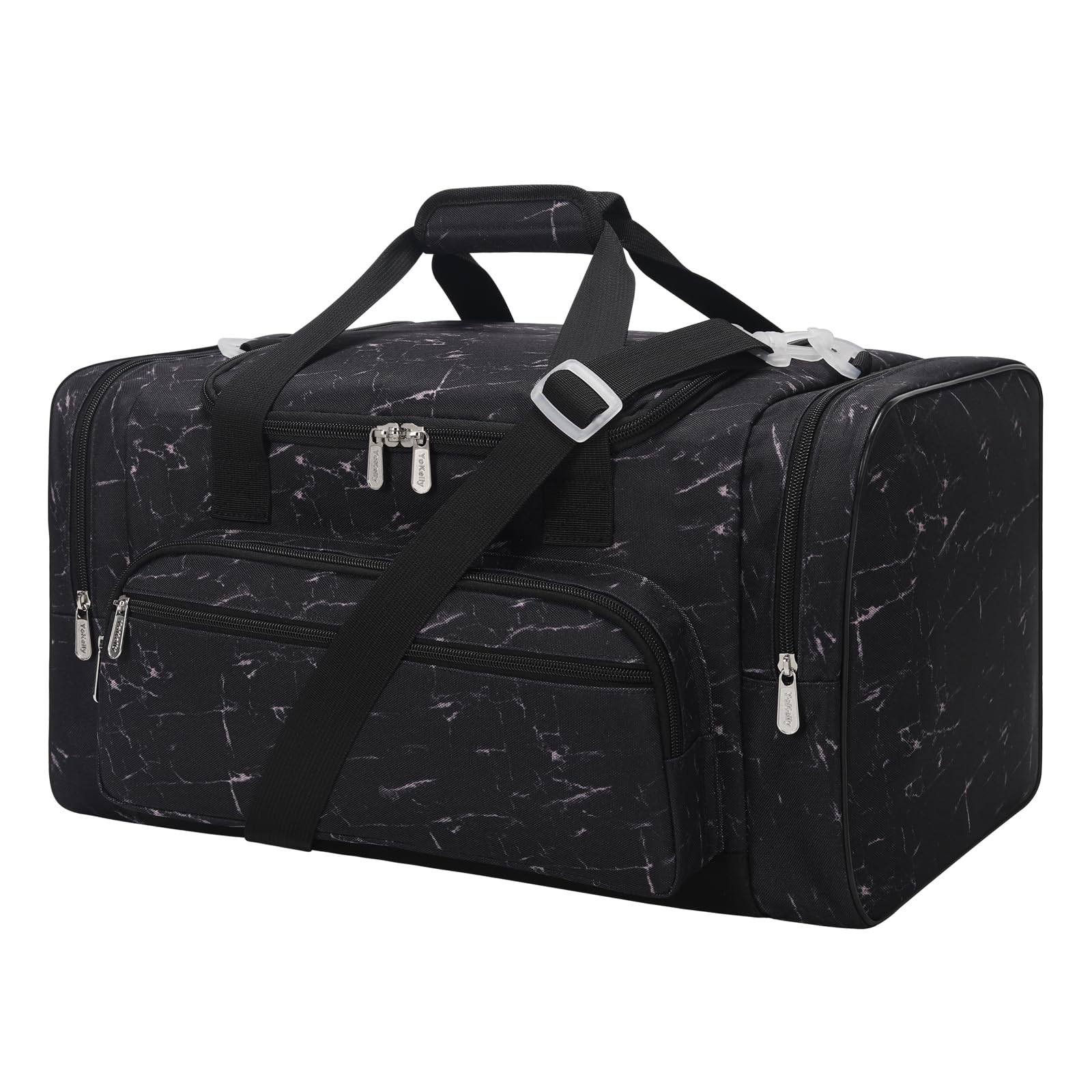YoKelly 20 inch Sports Duffel Bag - for Travel Gym - Black Marble