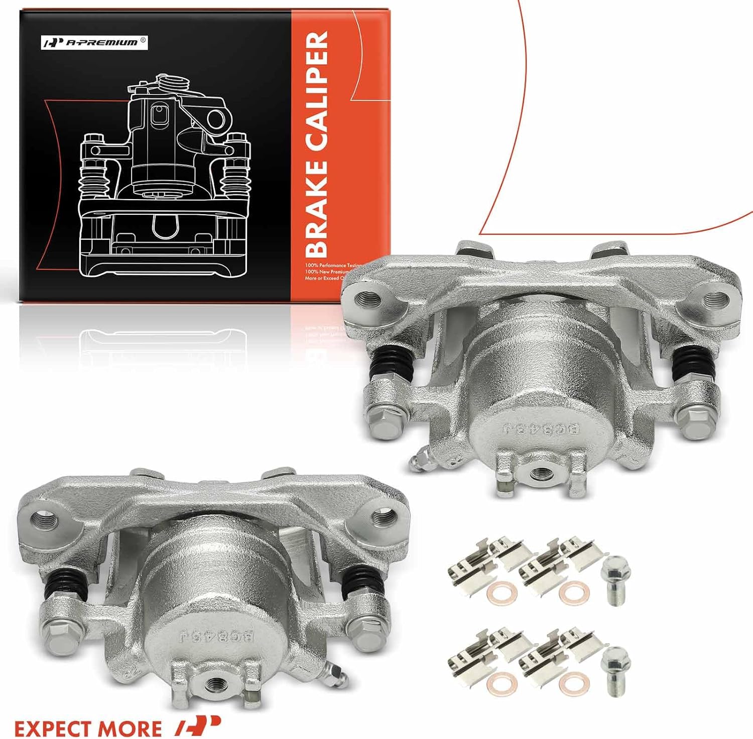 A-Premium Disc Brake Caliper Assembly with Bracket Compatible with Honda Big Red 700 2009 2010 2011 2012 2013 - Front Driver and Passenger Side