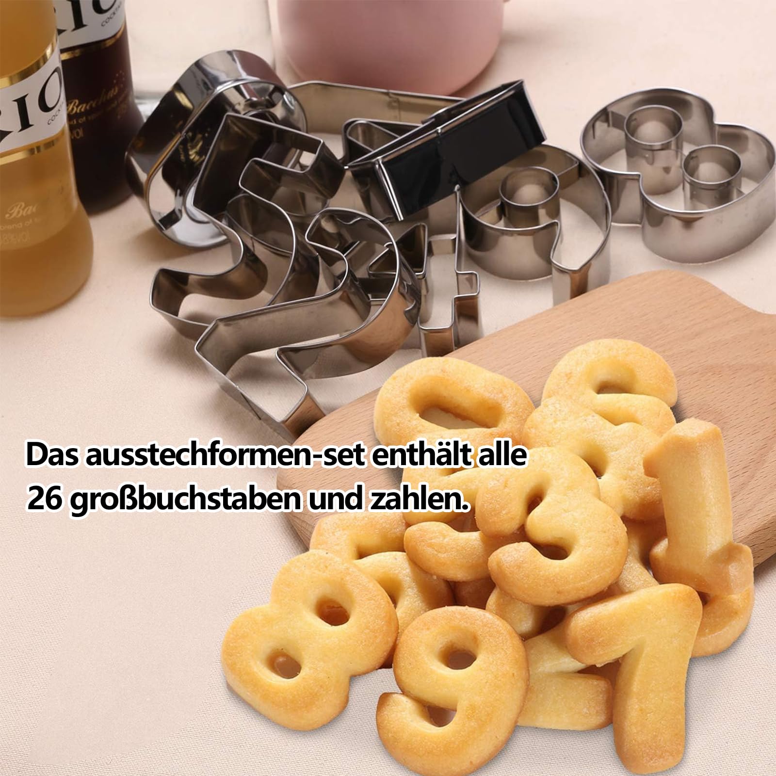Crethink 13cm Ronde Cookie Cutter Set, 12 stuks uitsteekvormen donut uitstekers voor doe-het-zelf fondant taartdecoratie koekjes bakken gebak accessoires(13/12/10/8/7/6/4/2cm