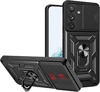 جراب متوافق مع سامسونج جالاكسي A56/سامسونج جالاكسي A36 من جرابيست، جراب خلفي بحماية ممتازة مع غطاء منزلق للكاميرا وحامل حلقي مدمج (أسود، سامسونج جالاكسي A56 شبكة الجيل الخامس 5G / سامسونج جالاكسي A36