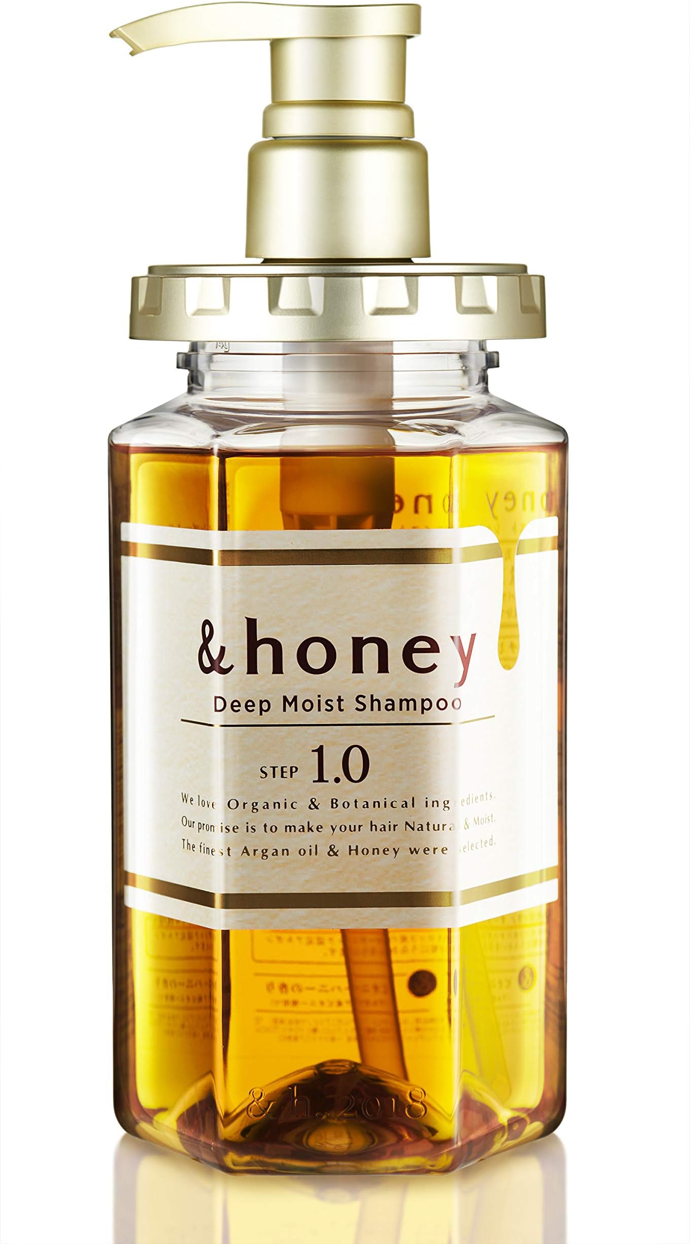 &honey Shampoo Deep Moist 1.0 Organic Hair and Scalp Care for Intense Cleansing and Hydration - Moisture-Enhancing Wash and Protection - Ideal for Straight, Curly, Curl, Frizzy, Treated, Colore