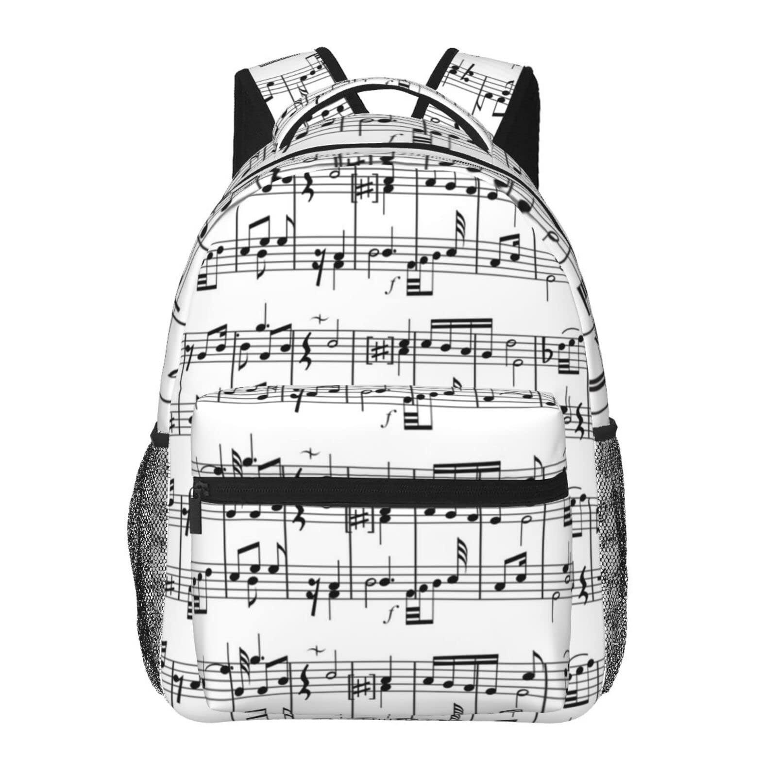 Zaino Studenti Con Note Musicali, Casual E Impermeabile, 29x20x40 Cm, Grande Capacità Con Scomparto Laptop, Regalo Per Ragazzi E Ragazze