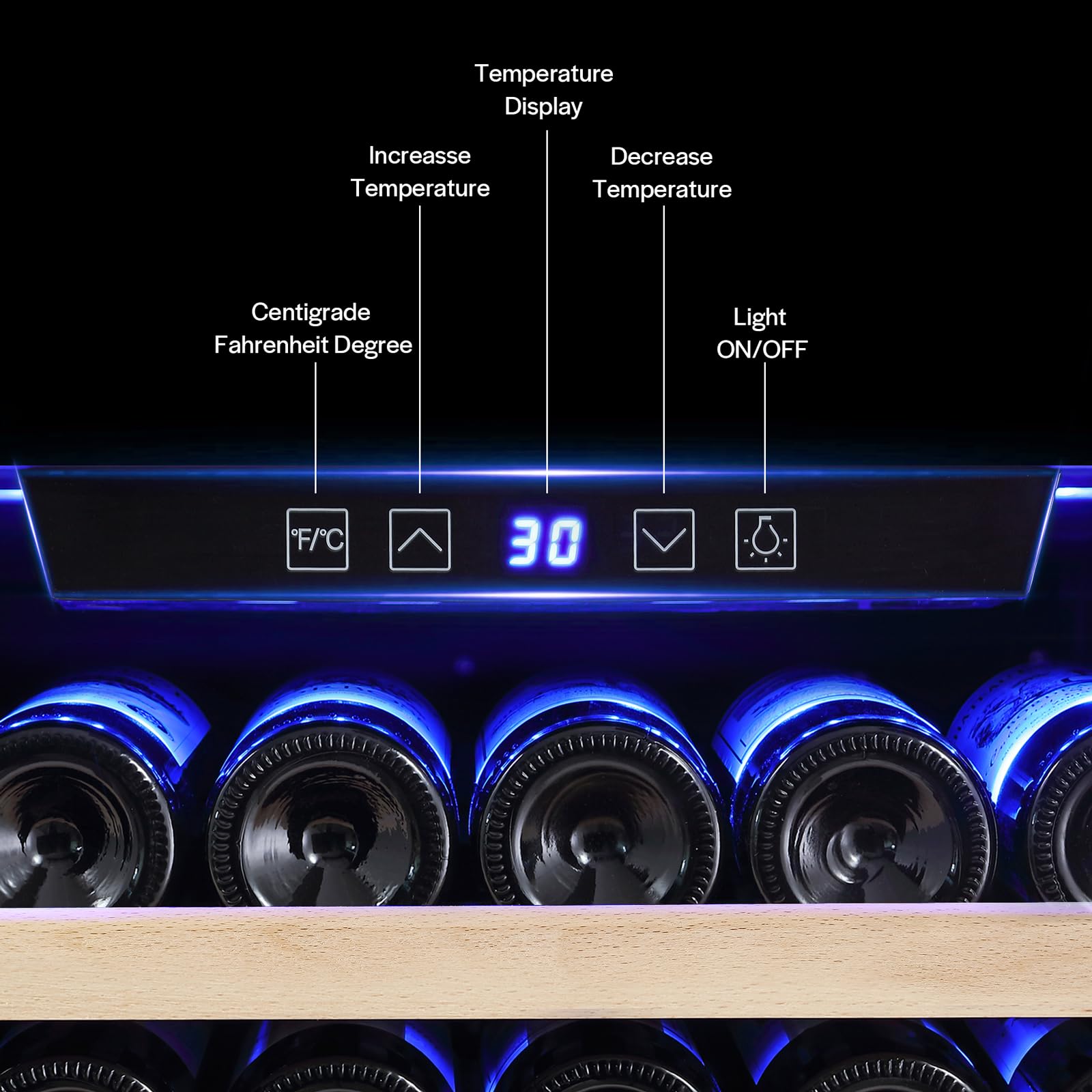 Empava 24 Inch Wine Fridge, 171 Bottle Wine Cooler Refrigerator With Professional Compressor, Large Capacity Fast Cooling Low Noise For Wine Enthusiasts, Built-In Or Freestanding on Fridge.com - View 4