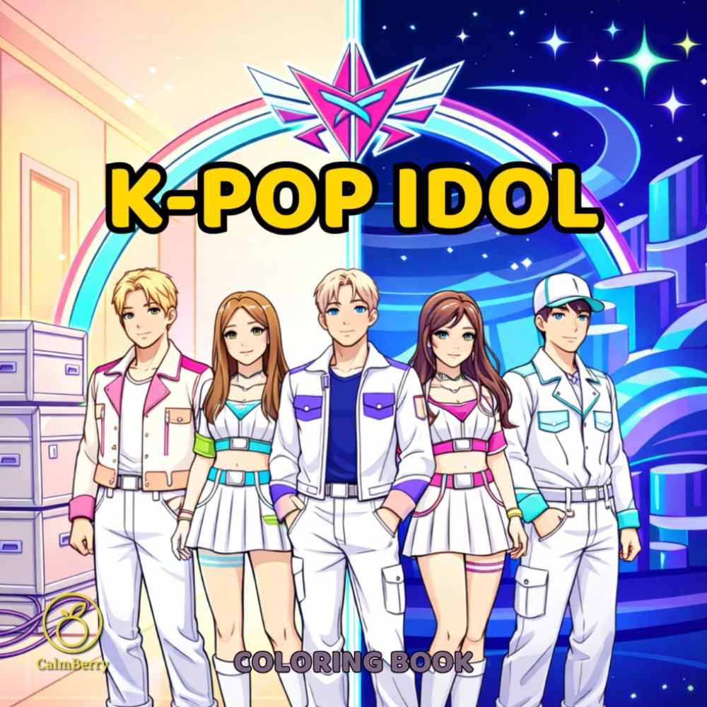 K-Pop Idol Coloring Book: Stylish Fantasy Scenes for Adults and Teens: Stage, Backstage & Supernatural Moments