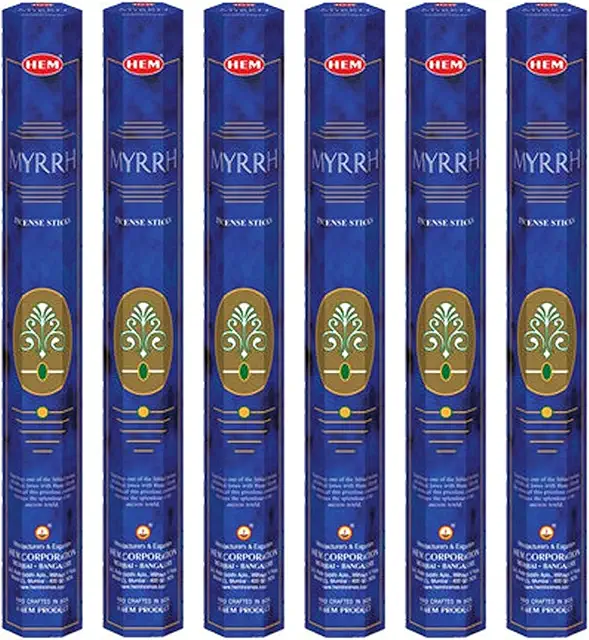 Encens de Myrrhe HEM - Lot de 6 Boîtes de 20g, Résine Apaisante