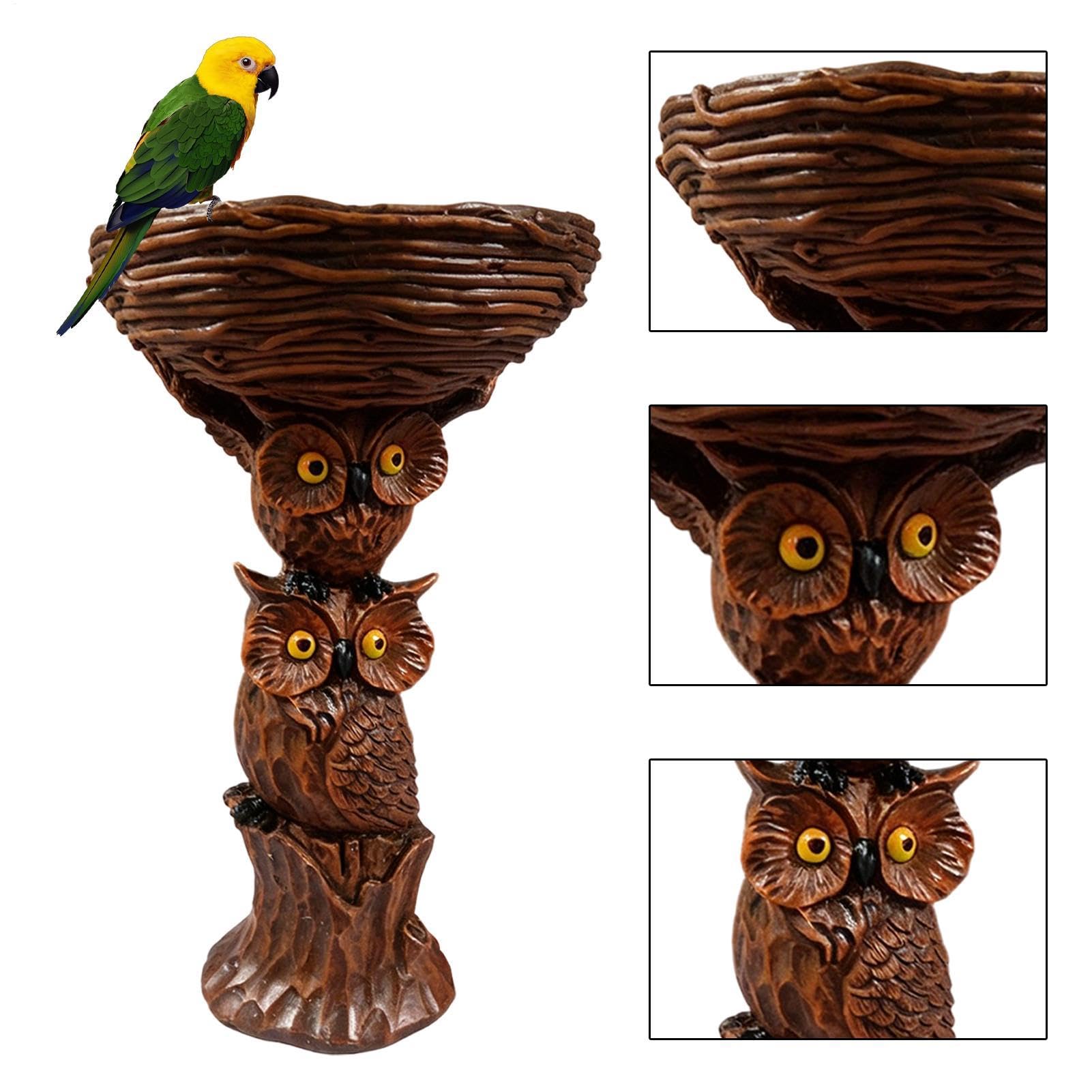 Bebedero para pájaros para exteriores – Cuenco de agua decorativo de | resina, para animales salvajes en el jardín, bebedero decorativo para pájaros, elemento de jardín ecológico | Baño de agua