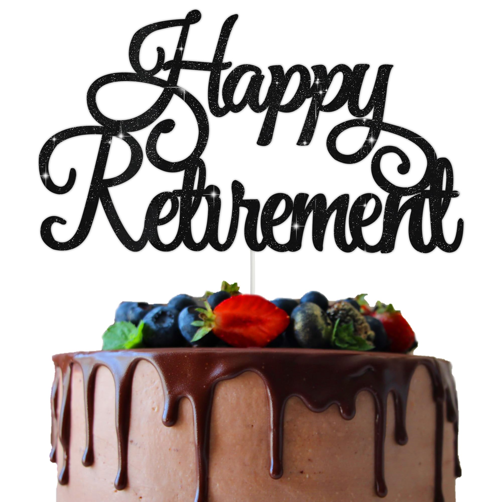 BEISHIDA Happy Retirement Cake Topper Black Glitter Cake Decoration Retirement Cake Decoration I am Retired Cake Decorations No Work Zone For Men