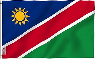 Anley Fly Breeze 3x5 Feet Namibia Flag - Vivid Color and Fade Proof - Canvas Header and Double Stitched - Namibian Flags Polyester with Brass Grommets 3 X 5 Ft