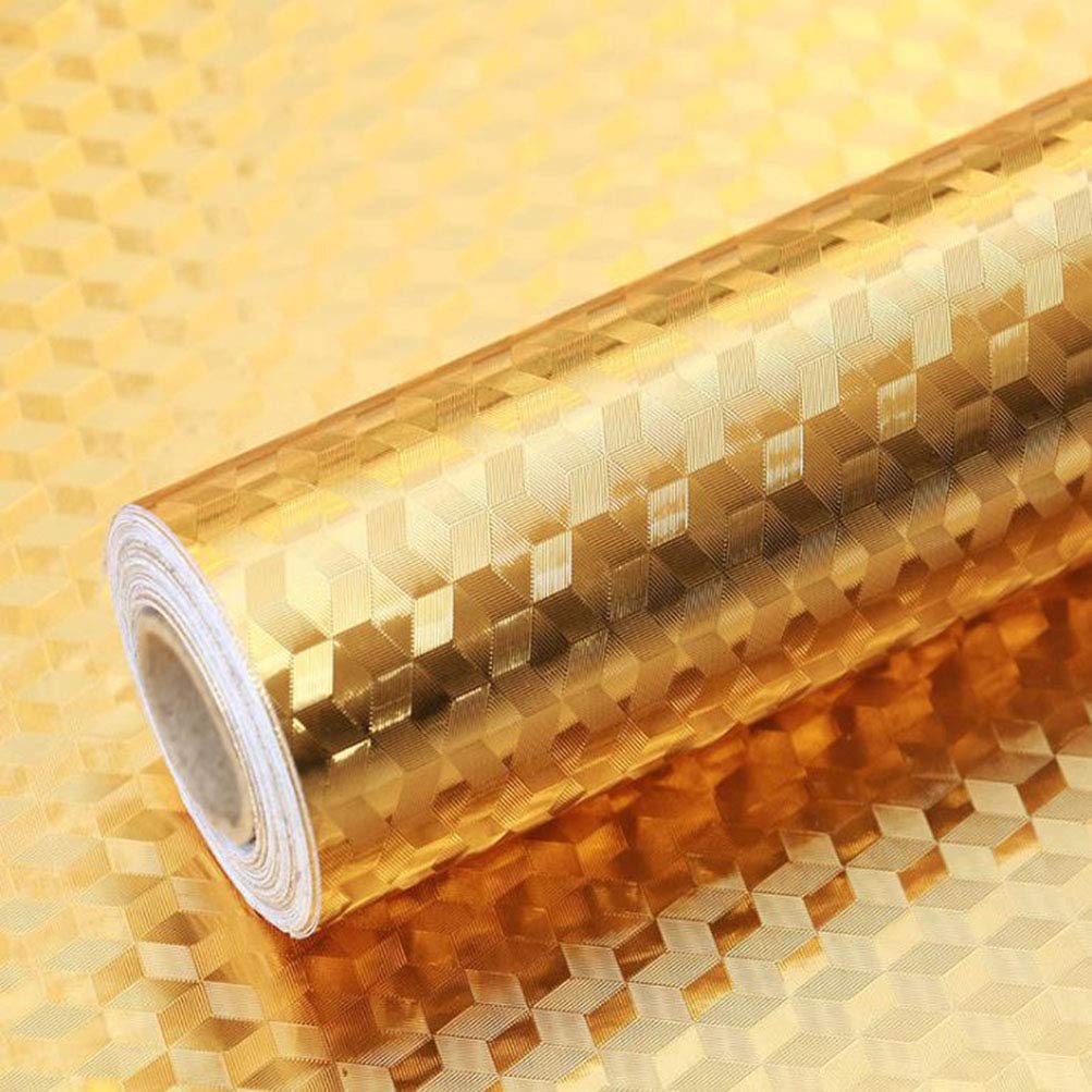 LandVK Self Adhesive Wallpaper Stickers for Kitchen Counter Top, Almirah, Cabinet, Wardrobe, Table Top, Furniture, Waterpoof, Oil Proof and Heat Resistant, Checkered, Gold, 60cm x 200cm, Pack of 1 (B09LM67GD3) Amazon Price History, Amazon Price Tracker