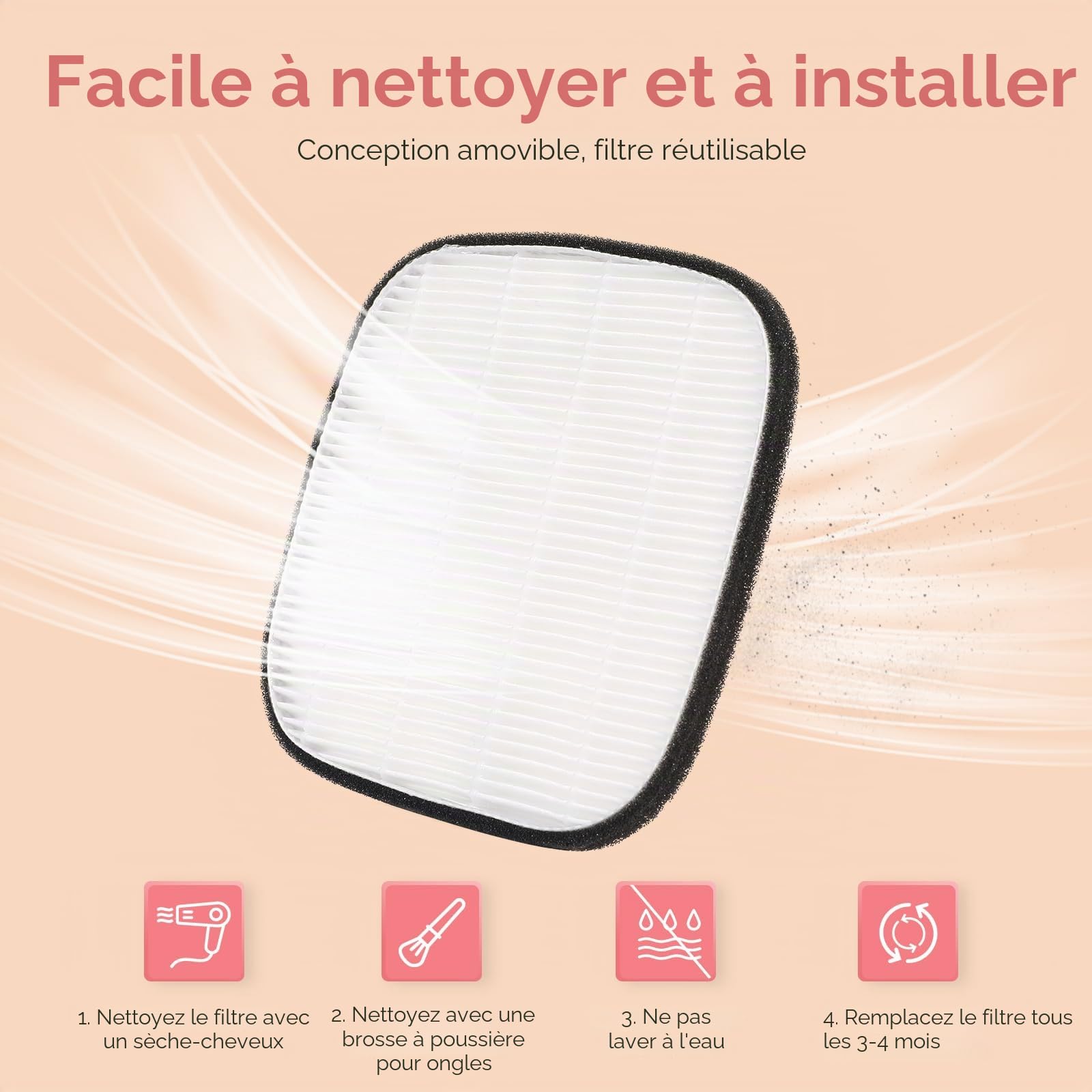 Aspirateur Ongle, Rechargeable 5500RPM avec Filtre Réutilisable | CHRISTINE SHELLY Forte Aspiration Poussière, Machine à Manucure, Comprend 30 Filtres en Coton à la Maison