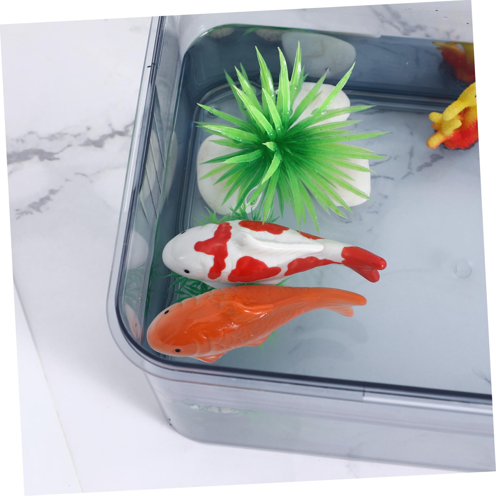 10 Stück Schwimmende Fische Deko Keramik Goldfische, Koi Fischfigur für Miniteich Balkon, Wasserdeko für Draußen, Landschaftsbau, Tier Ornament für Aquarium & Badewanne, 10x4cm
