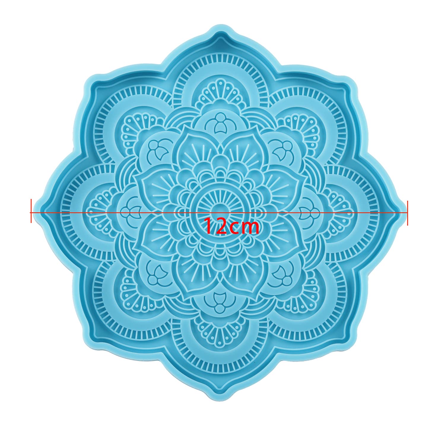 AGCFABS 1Pcs/Pack Mandala Flower Coaster Resin Molds, 3D Design Silicone Molds for Making Round Coaster Tray, Cup Mat,Home Decoration (Mandala)