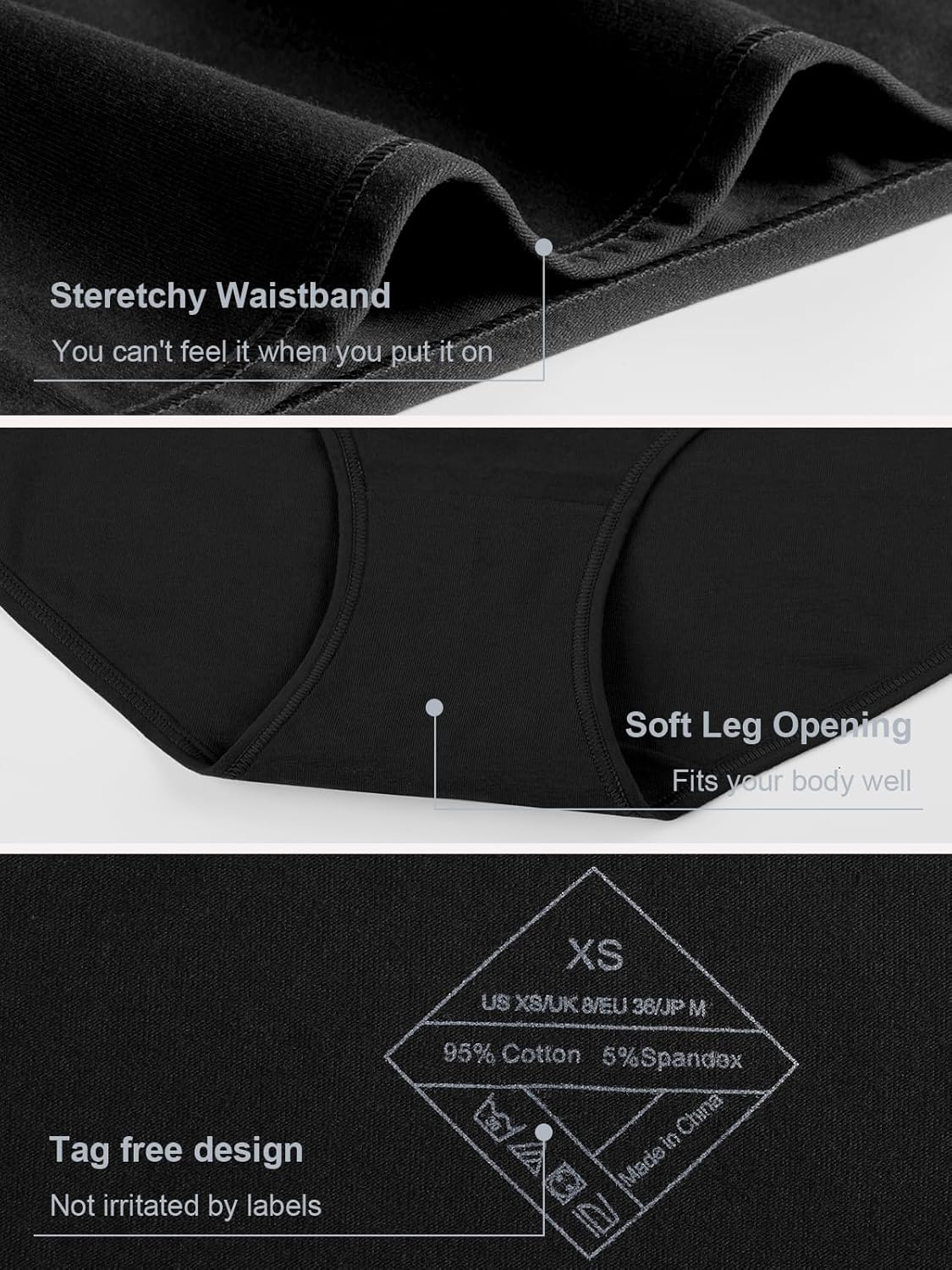 coskefy Womens Underwear Cotton Hipster Panties Low Rise Breathable Ladies Bikini Undies 6 Packs - Image 4