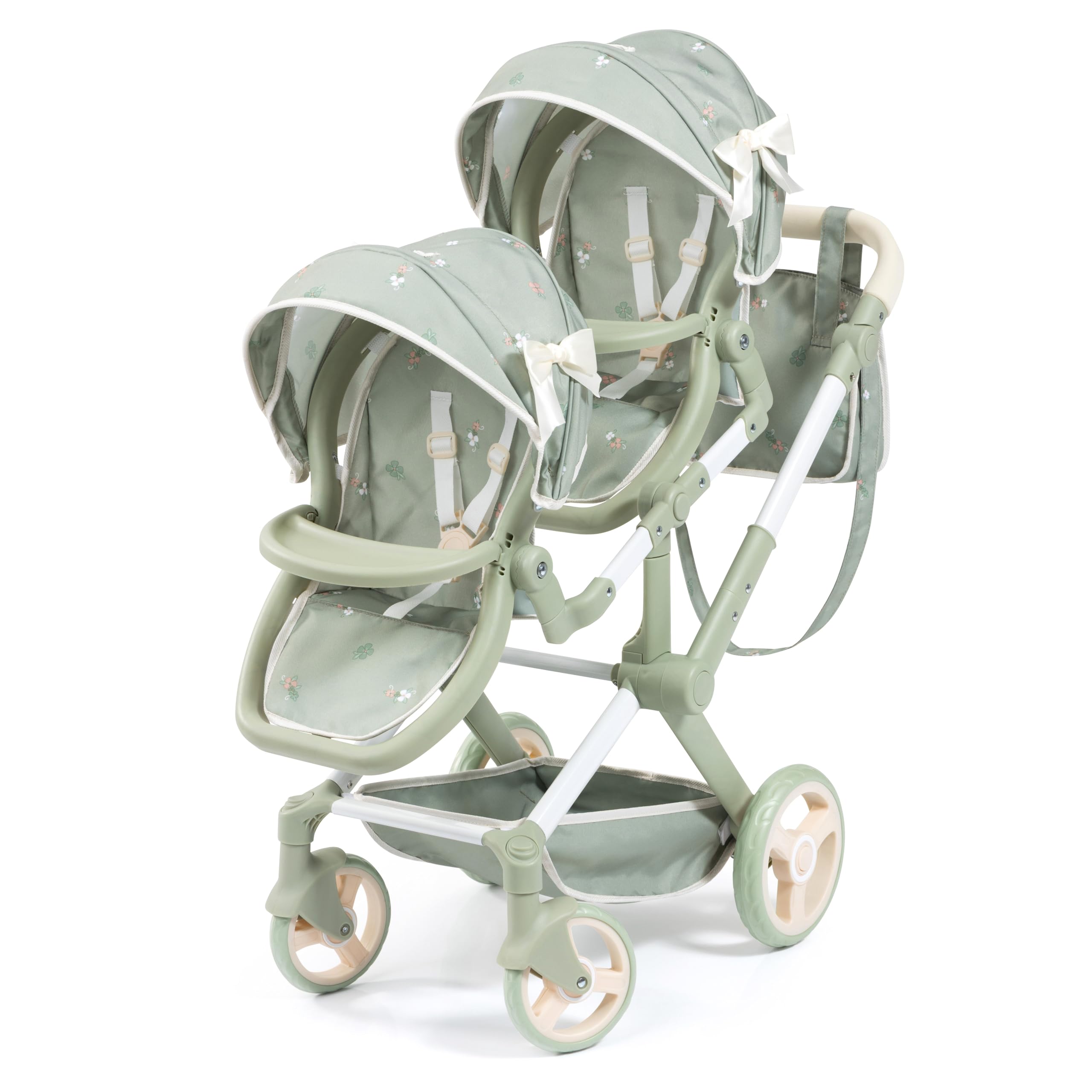 Bayer Design Landau Jumeaux pour Poupée Twin Xeo avec Sac | poussette double, réglable en hauteur, poignée pivotante, roues avant mobiles, panier intégré, sac à bandoulière