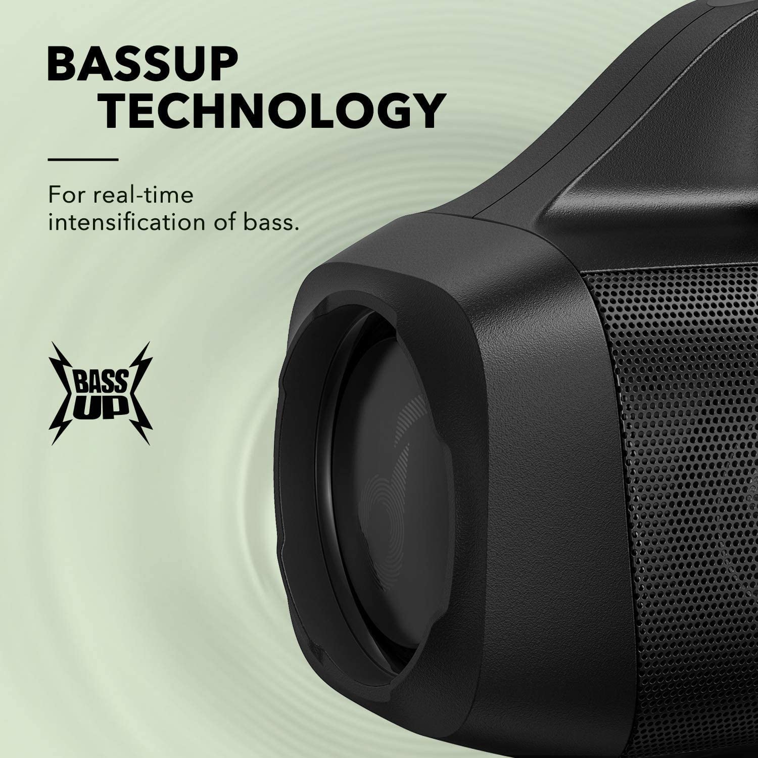 soundcore Motion Boom Bluetooth Lautsprecher von Anker, mit Titan Audiotreibern, BassUp Technologie, IPX7 Wasserschutz, 24h Akku, ideal für draußen, Garten, Strand