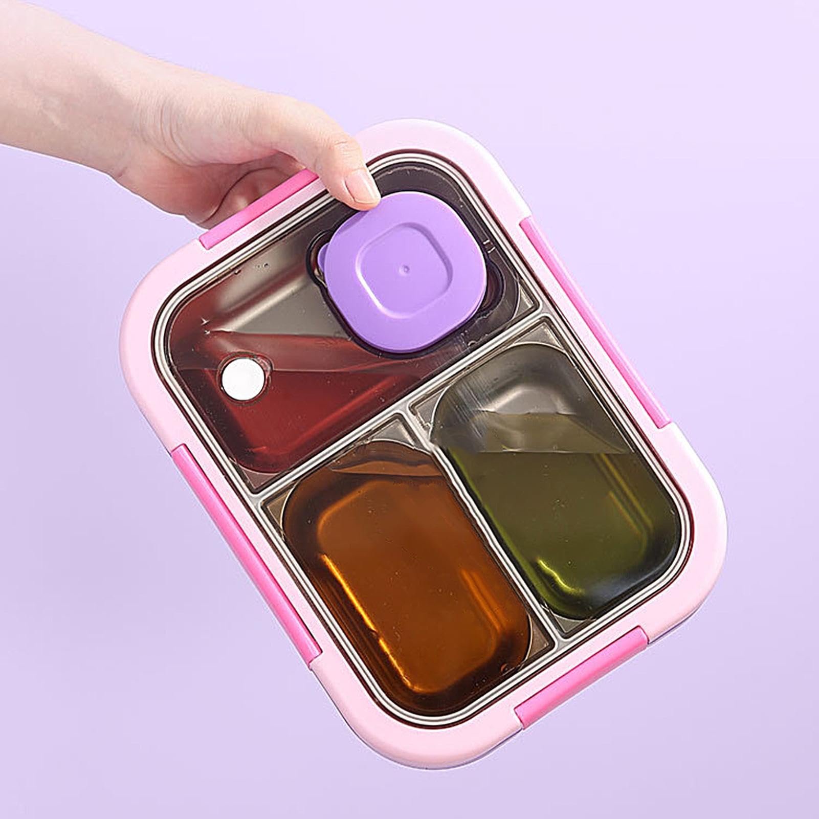 Caja de almuerzo para mujer 720 ml impermeable con múltiples compartimentos