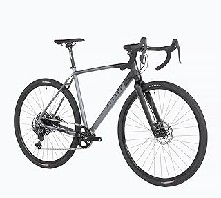 ATTABO Bicicletta Gravel GRADO 2.0 con Telaio in Alluminio 52|54|56 cm Bicicleta da Corsa con Manubrio ergonomico Bici strada con ruote da 28" Sella regolabile Deragliatore 10 velocità Color Blu|Grigo