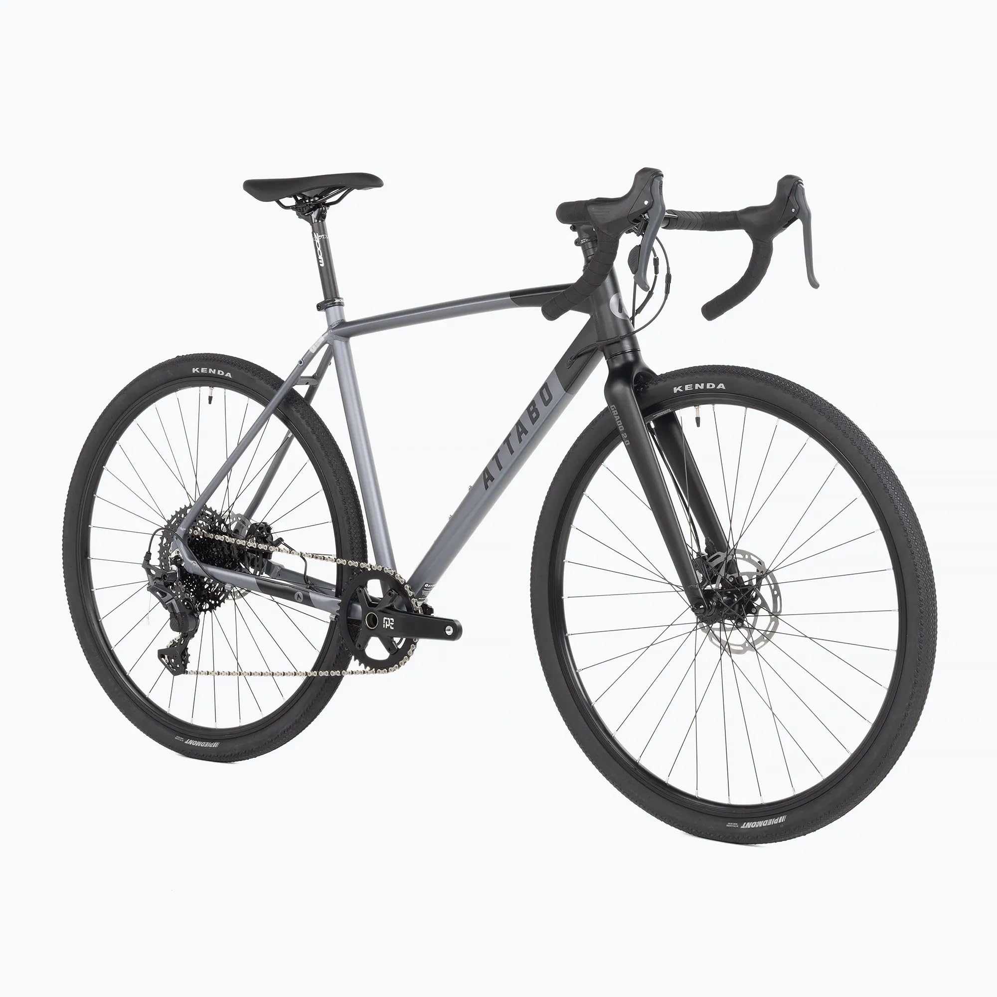 ATTABO Bicicletta Gravel GRADO 2.0 con Telaio in Alluminio 52|54|56 cm Bicicleta da Corsa con Manubrio ergonomico Bici strada con ruote da 28" Sella regolabile Deragliatore 10 velocità Color Blu|Grigo