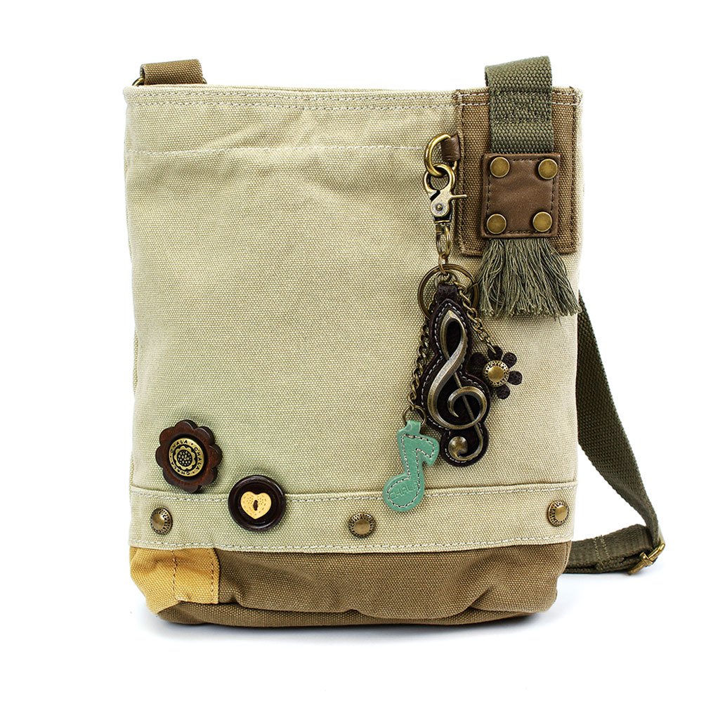 CHALA Patch Cross-Body Women Handbag, Canvas Messenger Bag Olive, Metal Charming Cross - Oliv, Medium — view 53