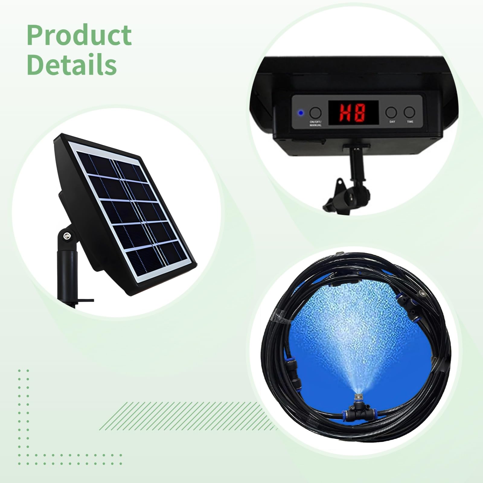 Solarny system nawadniania, automatyczny zestaw timera z panelem słonecznym, 10-punktowy zestaw nawadniania kropelkowego do roślin ogrodowych, samoczynne nawadnianie kwiatów, warzyw, roślin