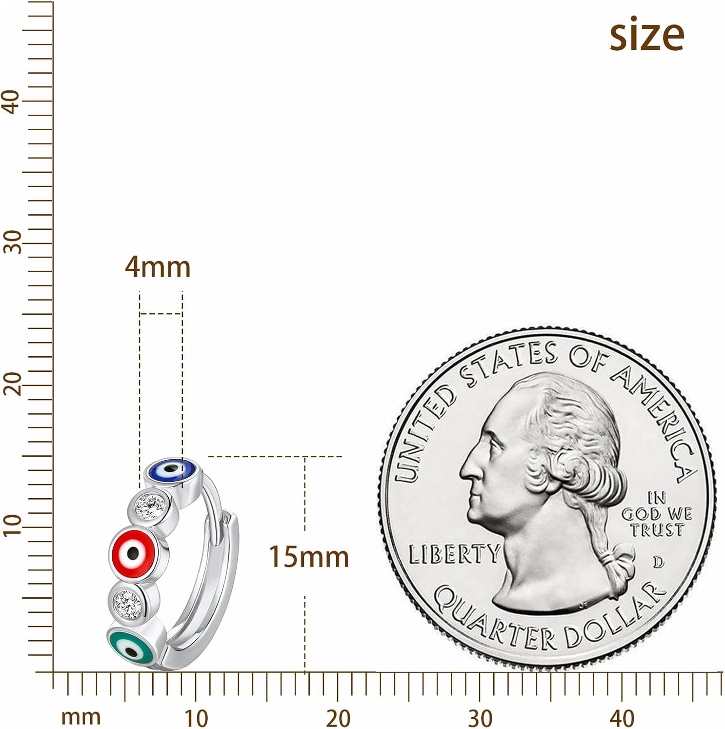 Evil Eye Hoop Earrings for Women Tiny Eye Earrings Blue Devil Eye Colorful Heart Third Eye Small Huggie Hoop Earrings Spiritual Protection Gold Eye Jewelry - Image 6