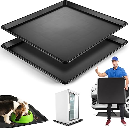 Saillong 2 bandejas de goteo de aceite para debajo del automóvil, bandeja grande de goteo de aceite de 22 x 21 pulgadas, mini bandeja de drenaje de