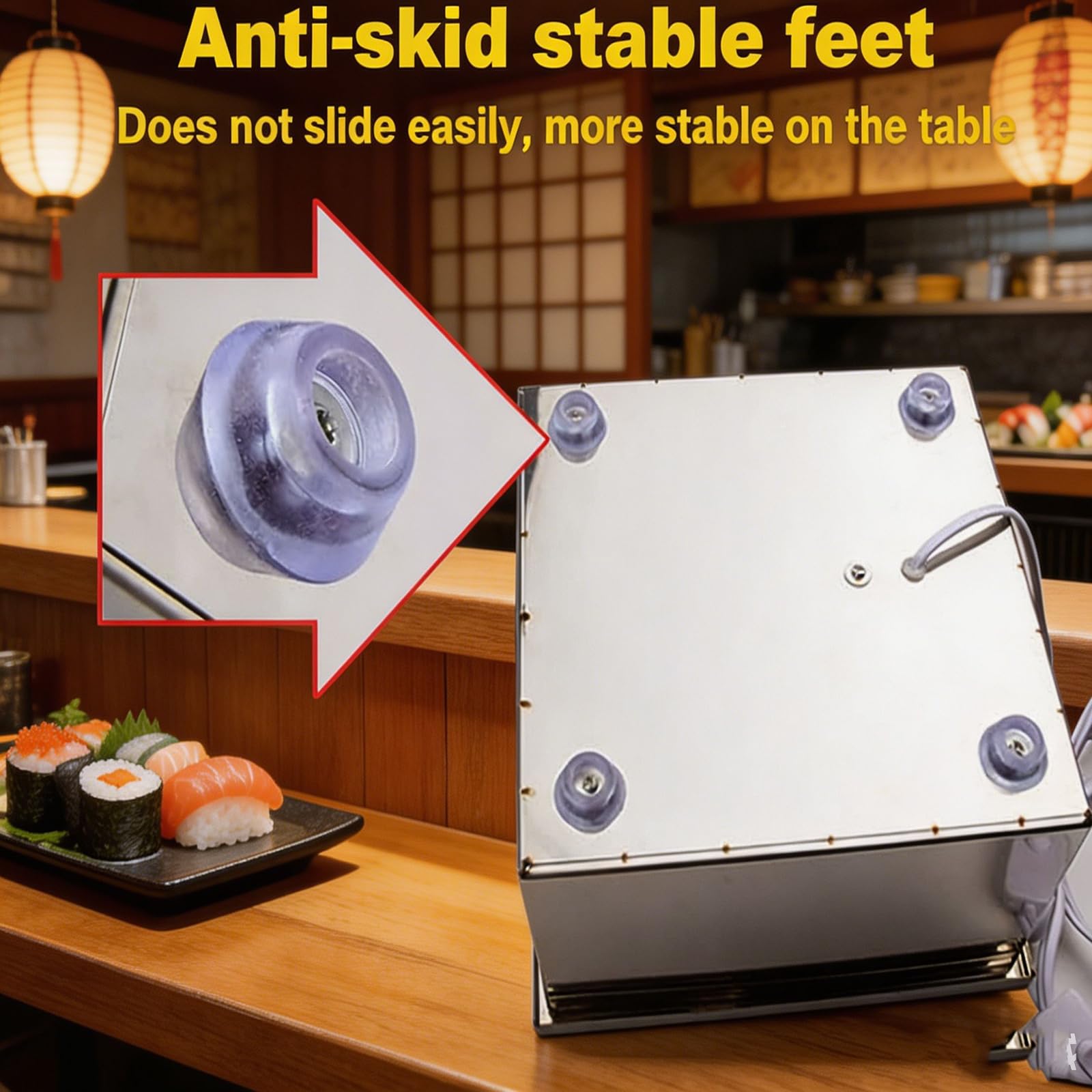 MObyat Caja Secadora De Algas Nori, De Acero Inoxidable 304 con Interruptor Manual, Temperatura Ajustable para Cocina, Cable De Alimentación Extendido, Ideal para Restaurantes De Sushi