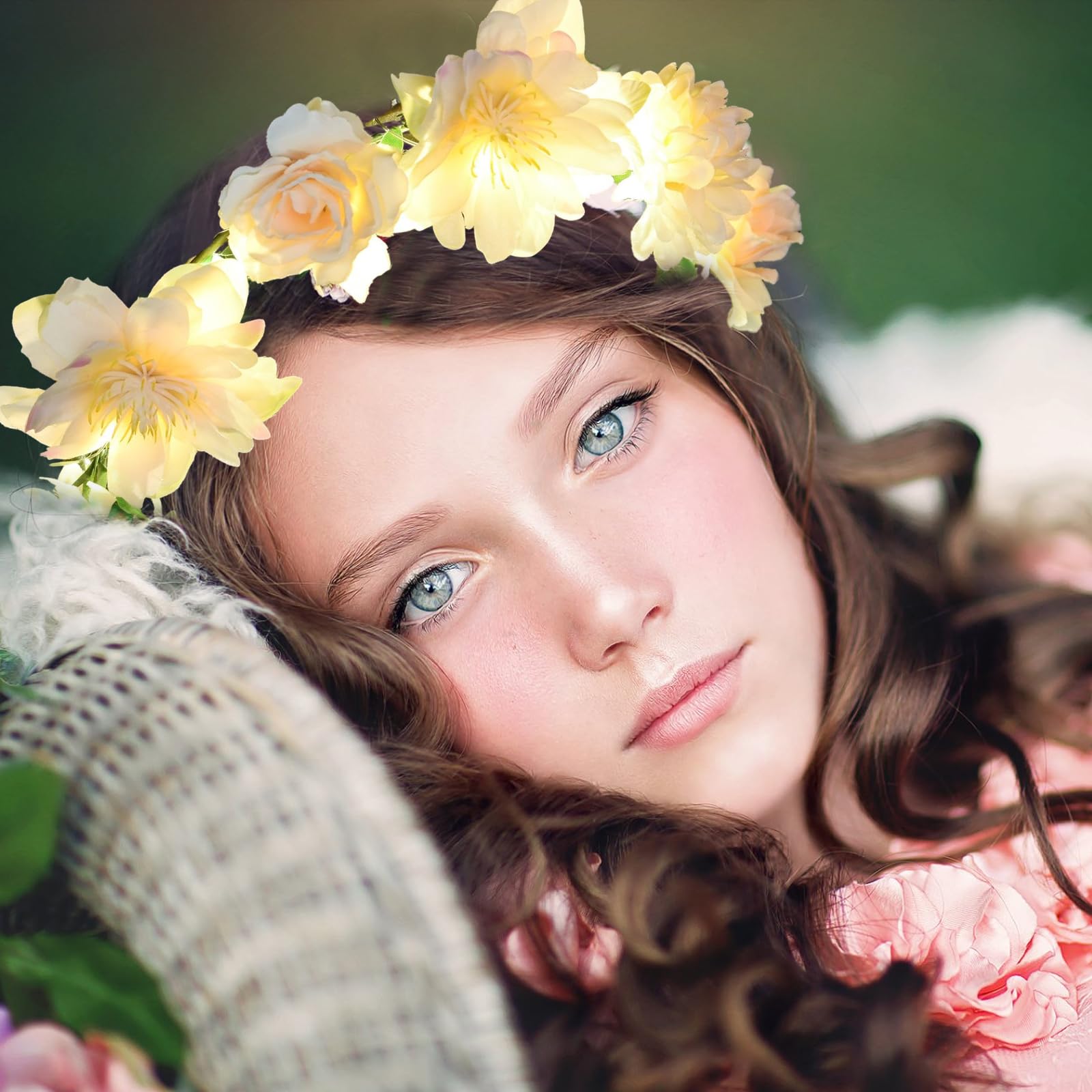 Fascia Per Capelli Con Fiori Luminosi A LED - Ghirlanda Luce Per Donne E Ragazze