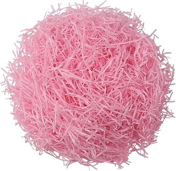 Zhzrche Easter Basket Grass,Cut Tissue Paper,Recyclable Craft Shred Confetti Raffia Paper Filler,For Easter Gift Box Pink
