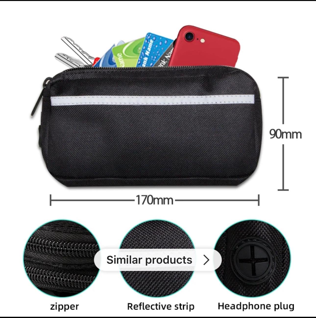 Hands-Free Dog Leash with Pouch, Dog Training Leads with Adjustable Waist Belt, Reflective Bungee Dog Lead - Image 2