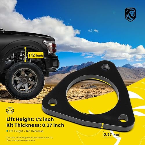 Miniatura 10 de YHTAUTO Kit de elevación de nivelación delantera de 2 pulgadas, espaciadores de puntales de aluminio con kit de herramientas para modelos Chevy y