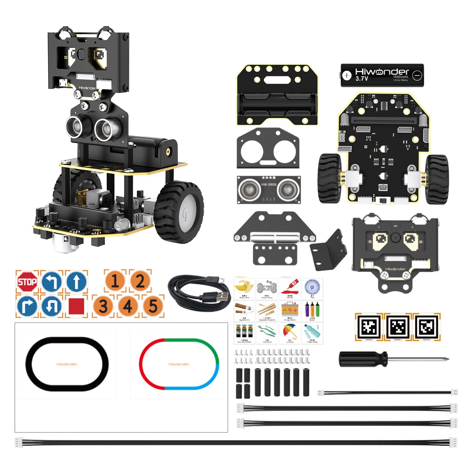 Nexbit Robot Car Kit for Microbit Programming STEM Educational Project AI Vision Smart Robot with Tutorials for Starter Learning Graphical Makecode Coding Car, Standard Kit (Without Microbit V2)