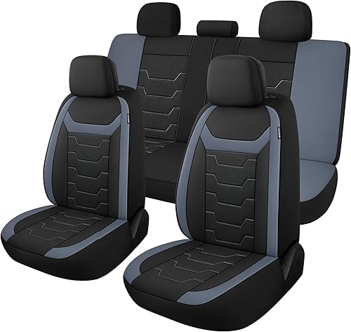 CAROMOP Fundas de asiento de coche transpirables para asientos completos, fundas de asiento de tela de malla de aire 3D para automóviles, fundas