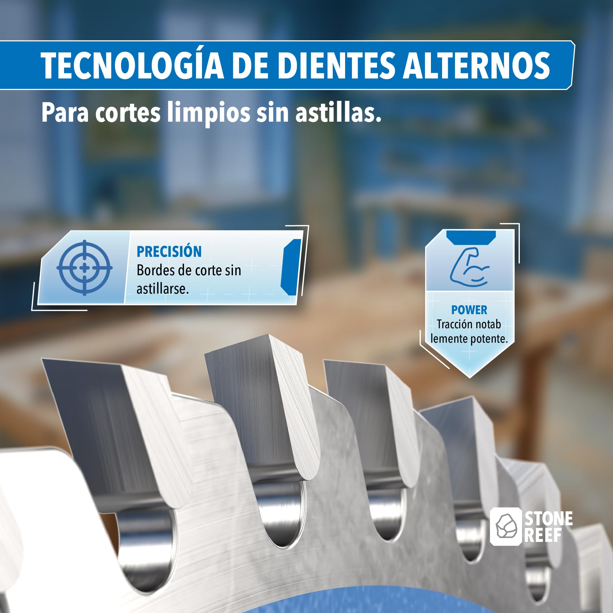 STONE REEF Hoja de sierra circular de 254x30 cm, incluye adaptador a agujero de 20 mm, compatible con sierra de inmersión y sierra circular de Bosch, Makita, ideal para madera, metal y aluminio