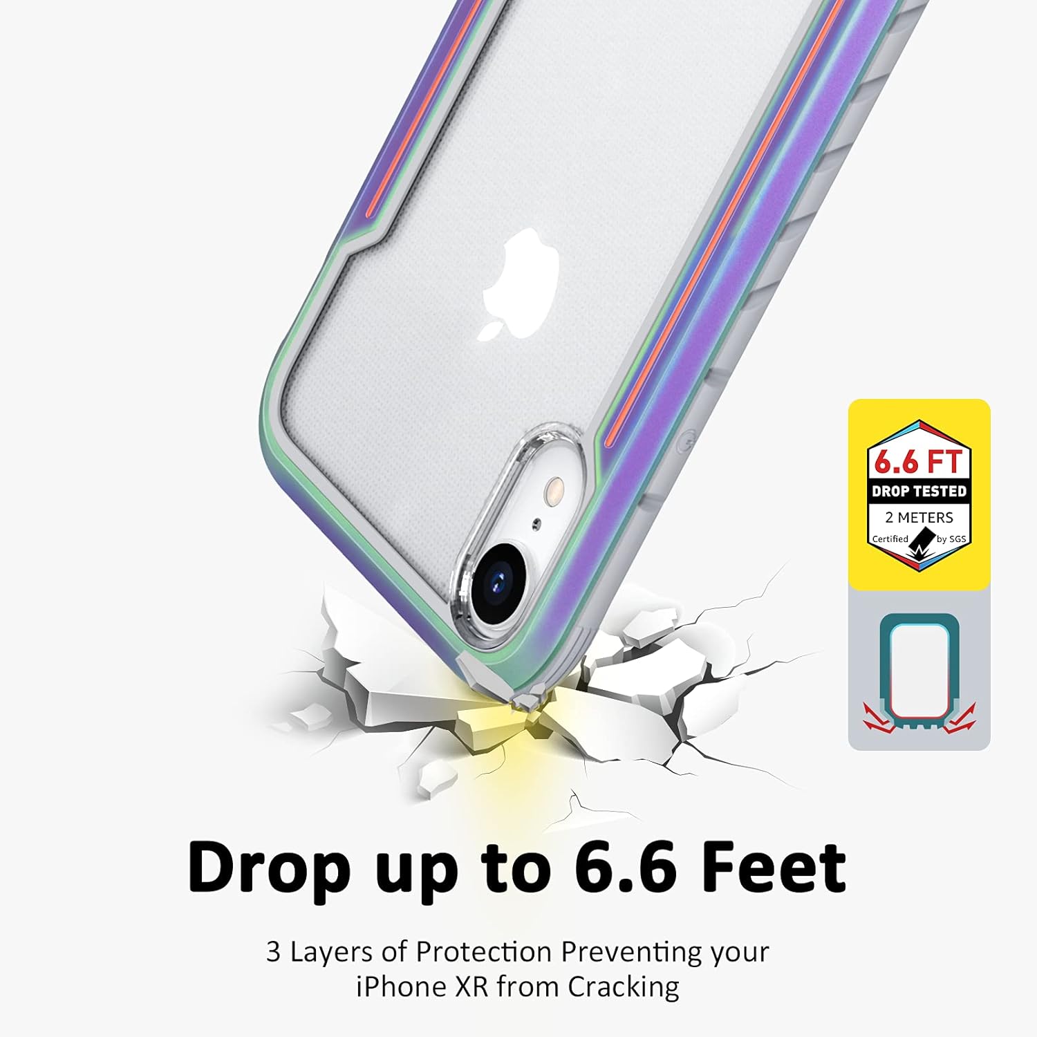 SDTEK Funda Para IPhone XS Max [Fibra De Carbon TPU] Case Cover Negro