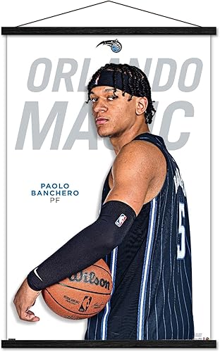 Trends International NBA Orlando Magic - Póster de pared de Paolo Banchero Feature Series 23 con marco magnético