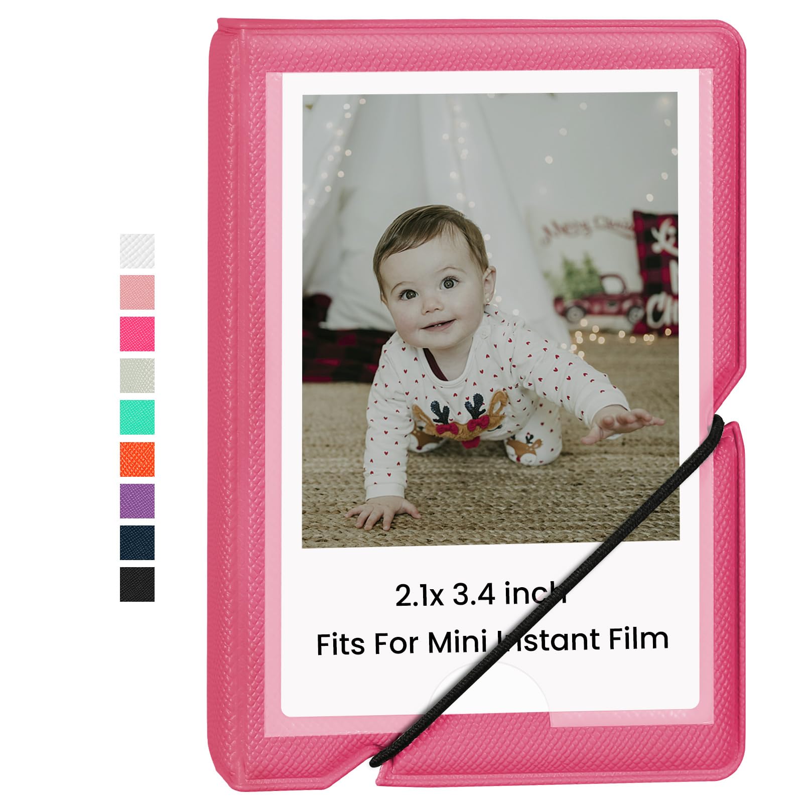Lifting 28 Pockets Mini Instant Cameras Photo Album Fits For Fujifilm Instax Mini 70 7s 8 8+ 9 11 25 50s 90, Polaroid PIC 300，Lomographers (Rose Red)-image-39