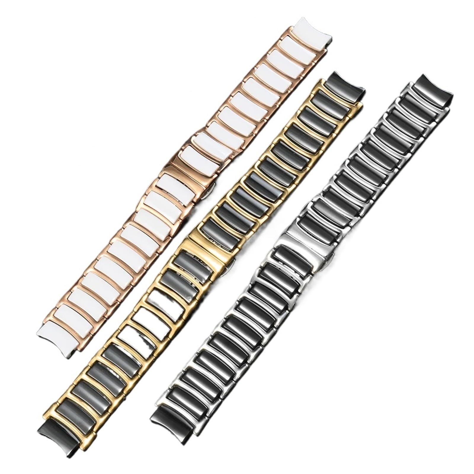 Uhrenarmband， Keramik In Edelstahl Armband Uhr Strap Mann Mode Armbanduhren Band for Uhren Band