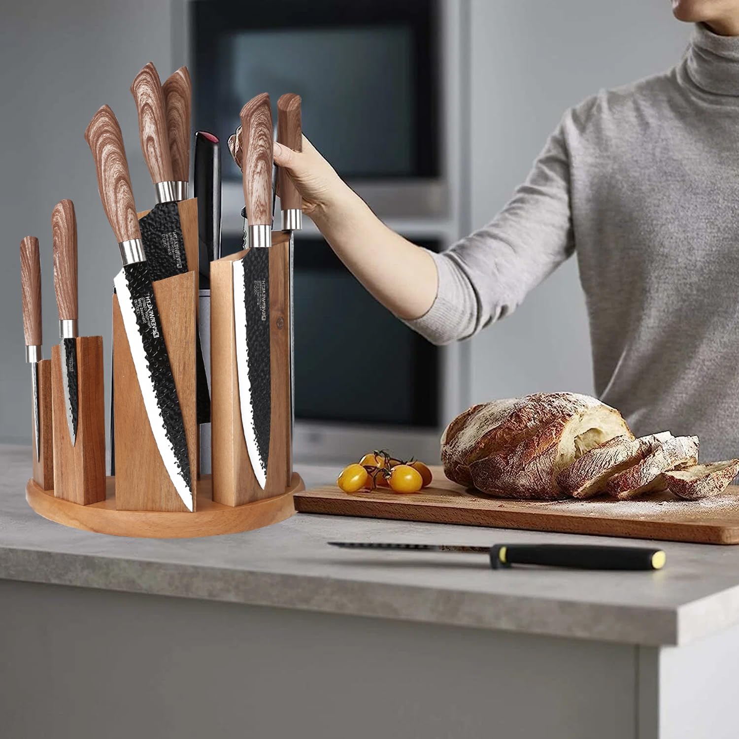 Porte-couteaux Magnétique Semi-circulaire - Aimant Puissant, Fixation Murale 360°, Design Moderne Pour Cuisine - 10